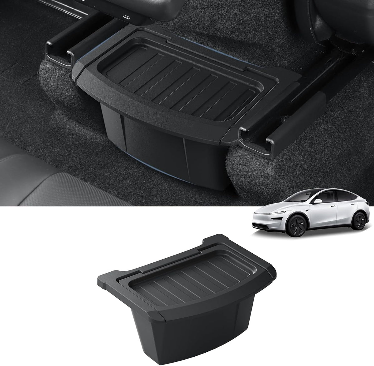 Tesla Rear Window Storage Rear Center Floor Storage Box with Lid for | T-MOD Canada
