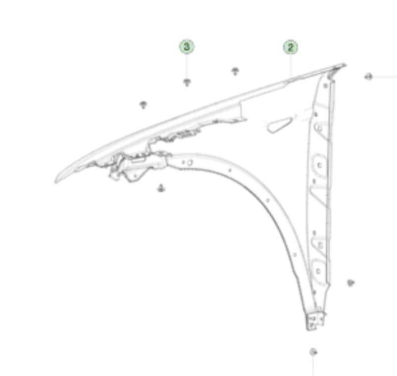 Assembly Front Fender Left Hand Ecoated – Tesla Model X (2016-2024)