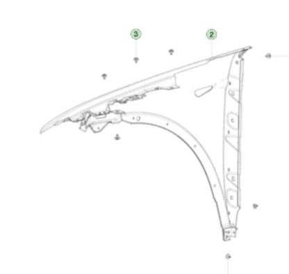 Assembly Front Fender Left Hand Ecoated – Tesla Model X (2016-2024)