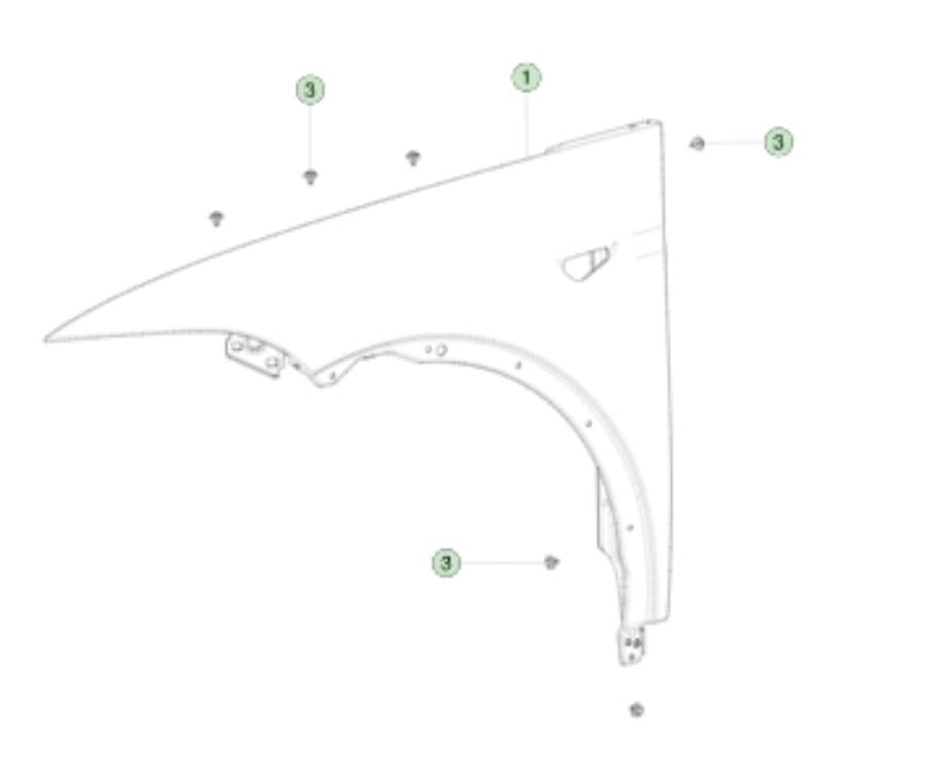 Assembly Front Fender Right Hand Ecoated – Tesla Model X (2016-2024)