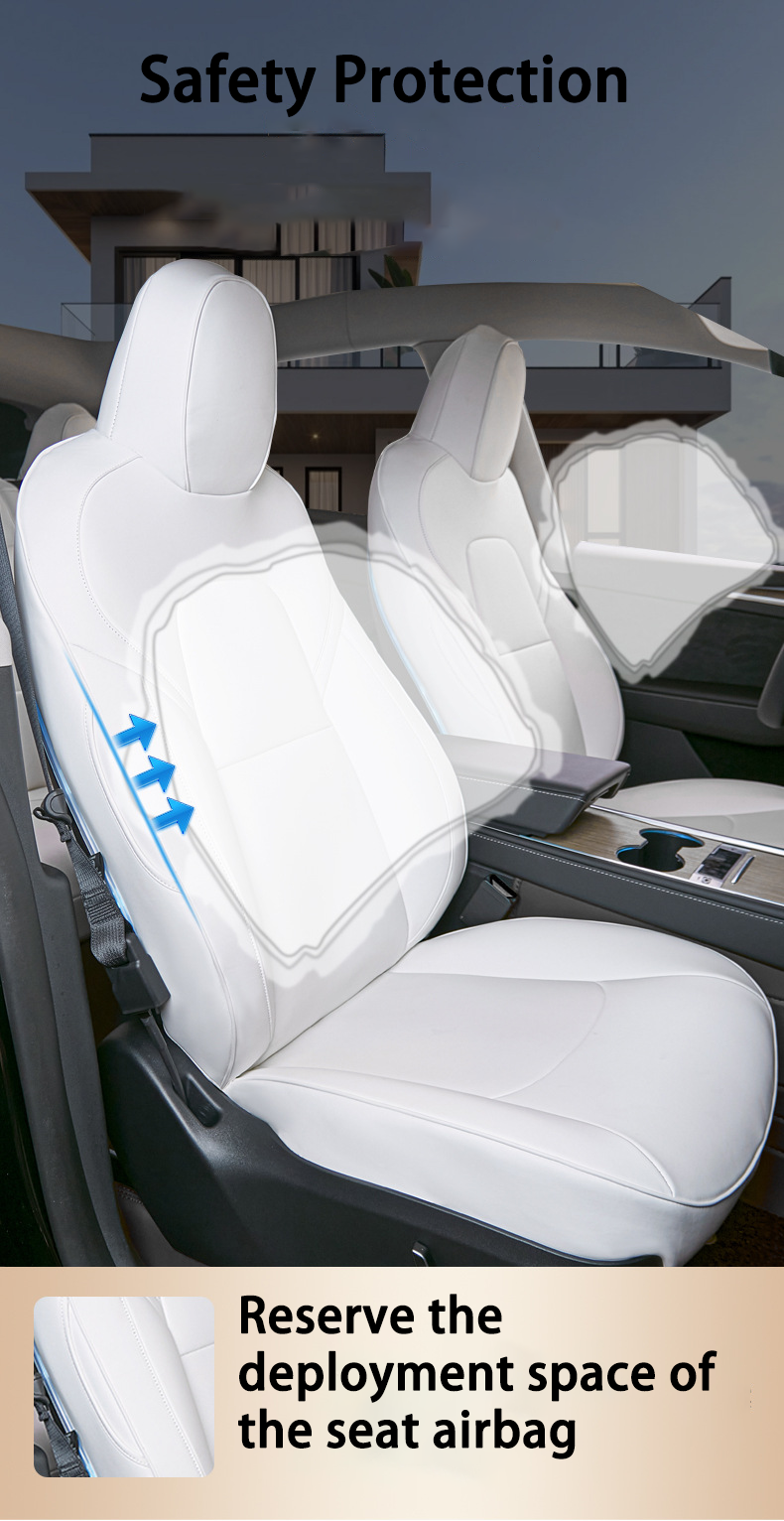 Tesla Model Y Custom Leather Seat Covers (2020-2025, 5-Seater)