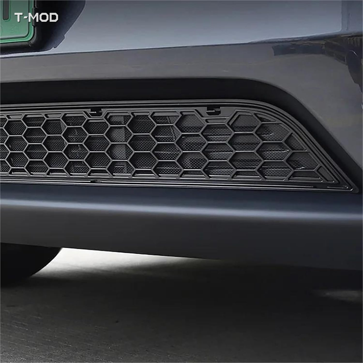 Installed black lower-grille insect net on Tesla Model Y Juniper