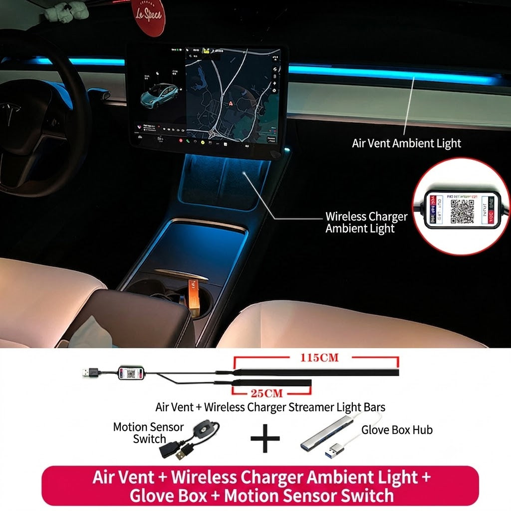 Kit d'éclairage ambiant pour Tesla Model 3/Y (2021-2024)