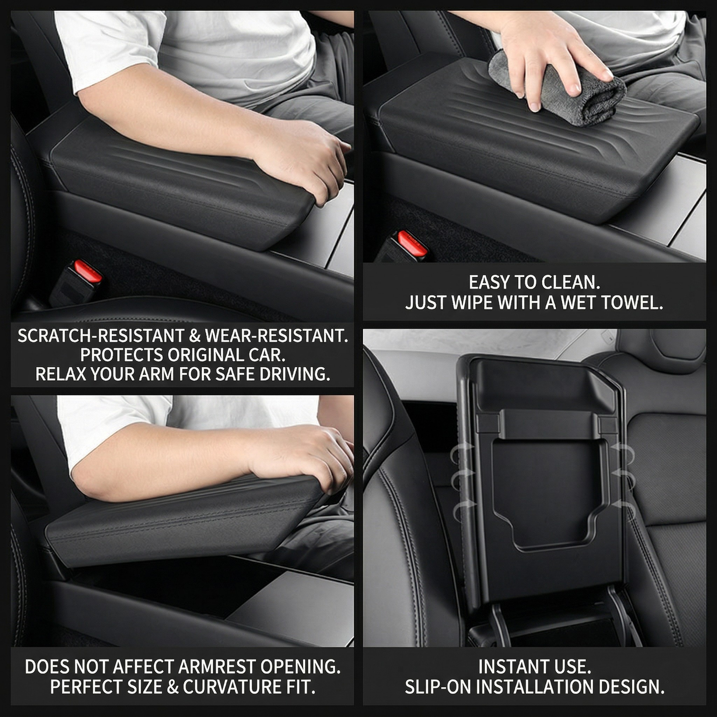 Custom TPE Center Console Armrest Cover | For Juniper Tesla Model Y (2026+) 3 | T-MOD Canada