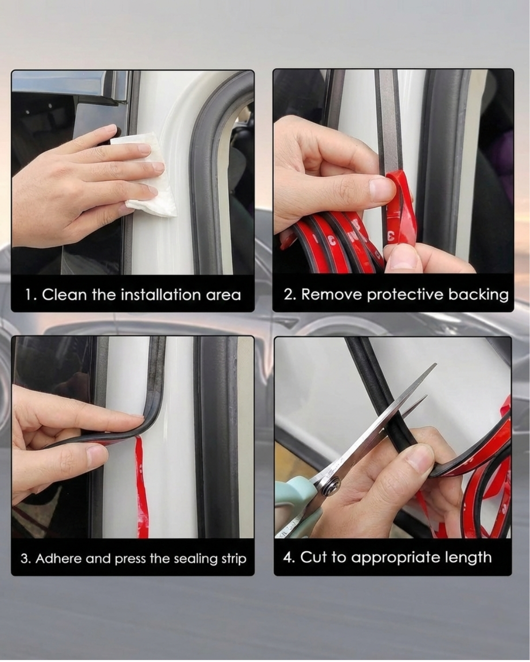 Premium Noise Reduction & Weather Seal Kit for Tesla Model Y/3 (Full Car)