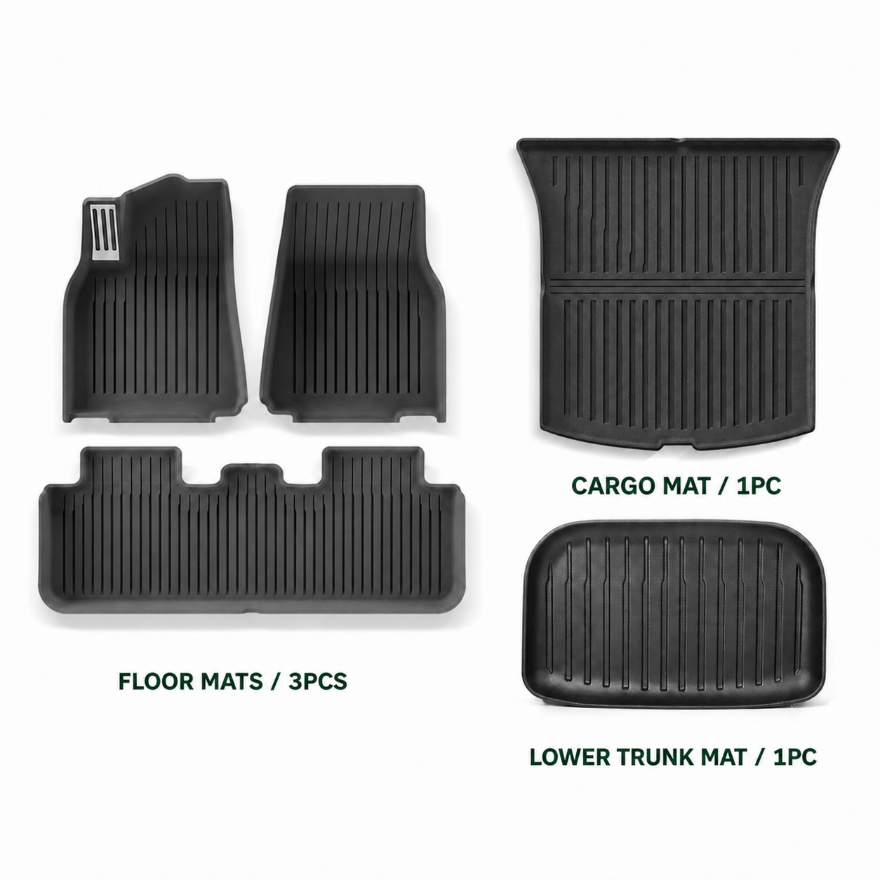 T-MOD Floor Mats / Trunk Mats For Tesla Juniper Model Y Standard / RWD 2025-2026 All Weather Protection