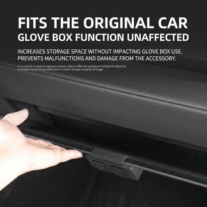 Hidden Folding Glove Box Hook | Co-Pilot Storage for Tesla Model 3 & Model Y 5 | T-MOD Canada