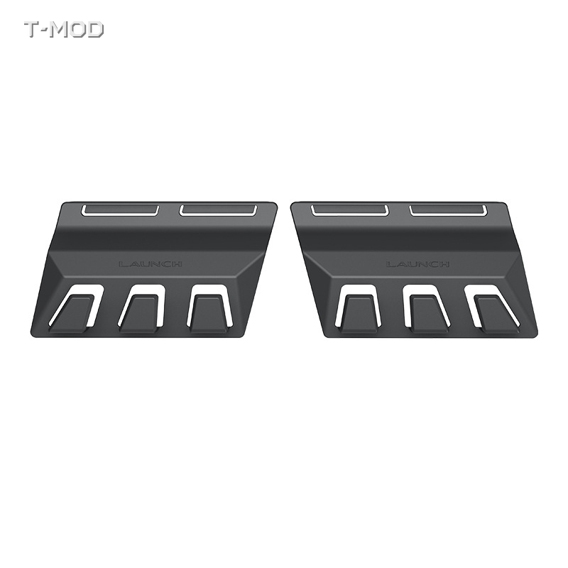 Black pair of hidden rear trunk cargo grocery bag hooks for Tesla Model Y Juniper