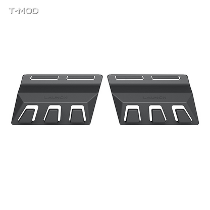 Black pair of hidden rear trunk cargo grocery bag hooks for Tesla Model Y Juniper