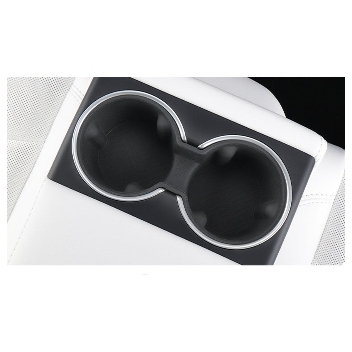 Silicone cup holder for Tesla Highland Model 3 (2024-2026) - black installed (rear console)
