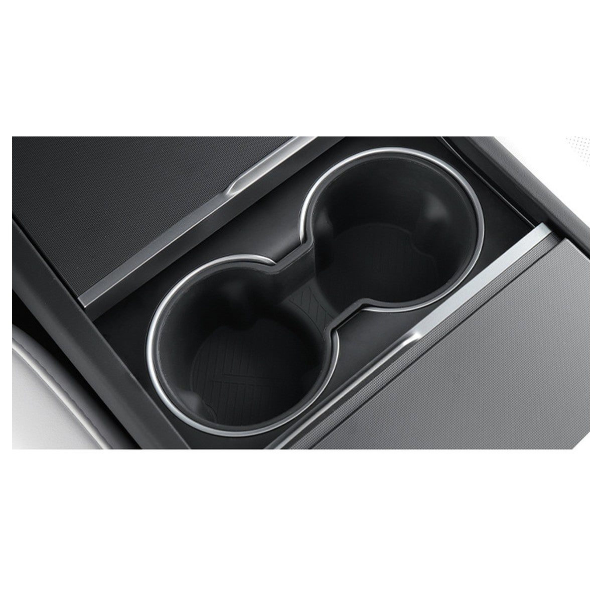 Silicone cup holder for Tesla Highland Model 3 (2024-2026) - black installed (center console)