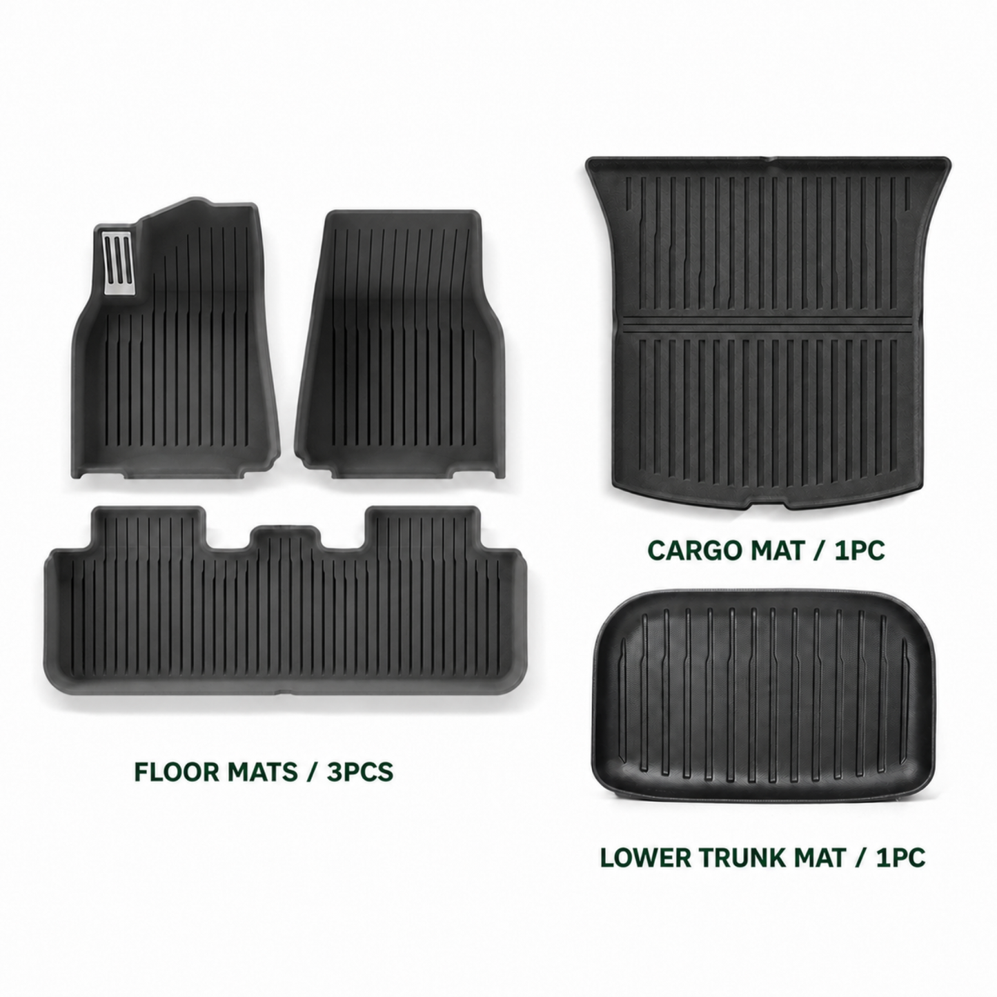 Cabin & Trunk Mats (5 PCS) — Floor Mats, Cargo Mat & Lower Trunk Mat | T-MOD Canada