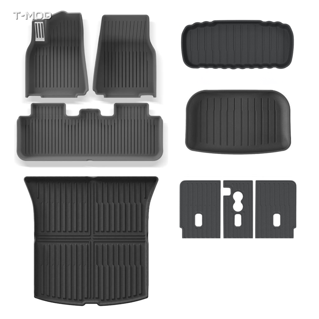 Floor Mat & Trunk Mat Bundle for Tesla Model Y Juniper RWD (2025+) — All-Weather TPE Protection