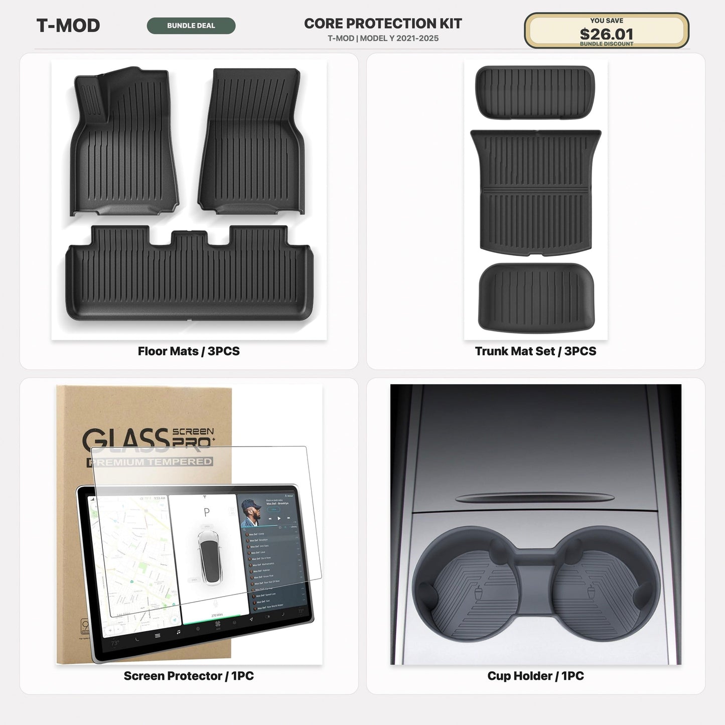 T-MOD Legacy Model Y 8 PCS Core Protection Kit Combo Deal
