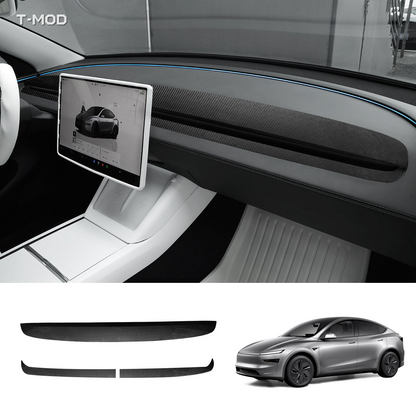 Gloss Carbon installed dashboard trim cover for Tesla Model 3 (Highland · 2024+)