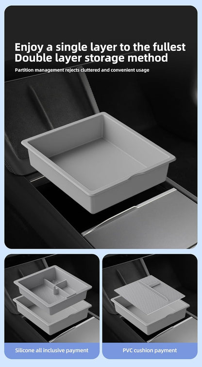 T-mod 3PCS Center Console Organizers set for Model 3 (2024-2025) and Model Y (2026)