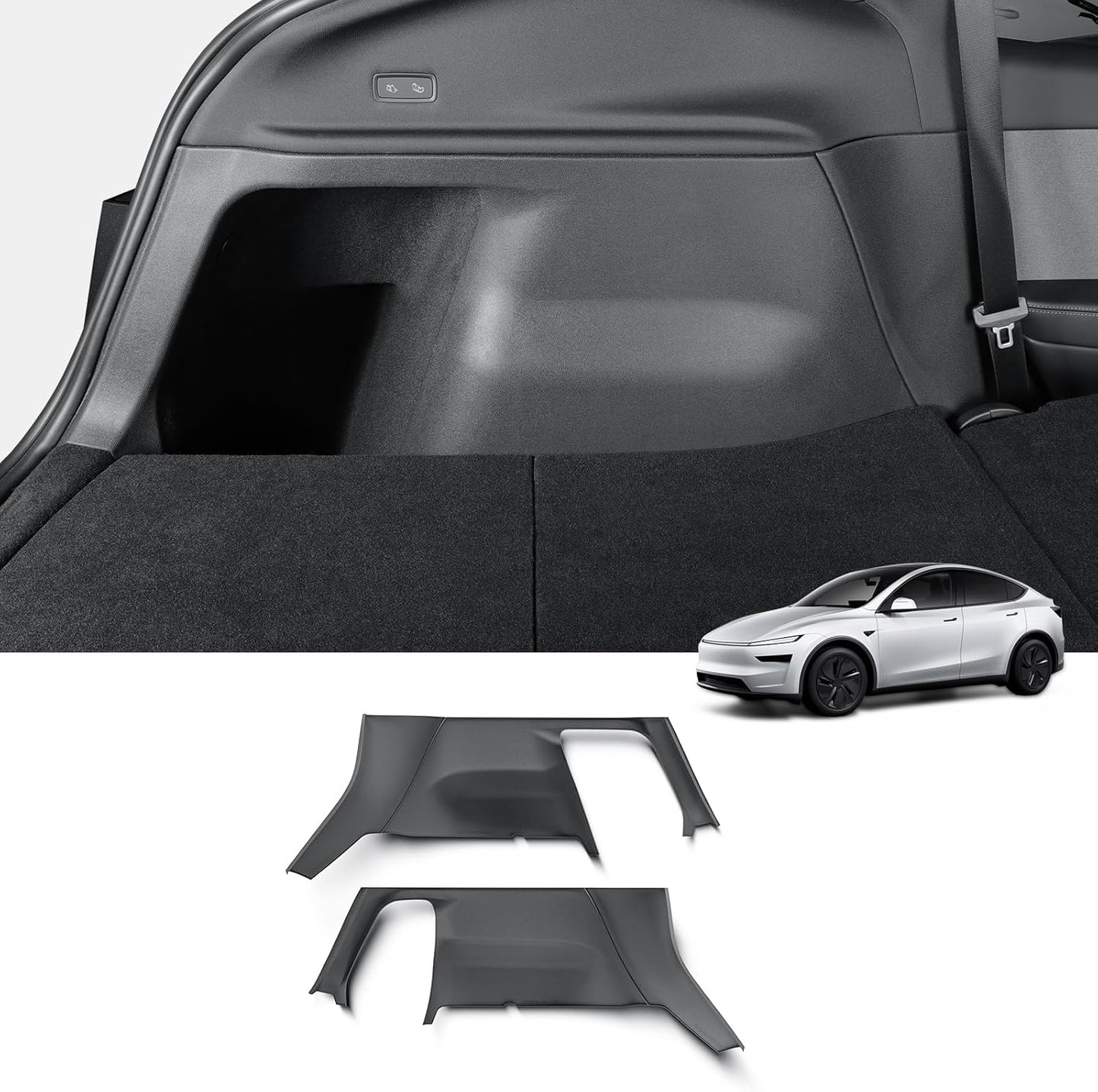 Rear Trunk Side Panel Protectors for Tesla Model Y Juniper 2025–2026 | Left & Right Cargo Wall Liners