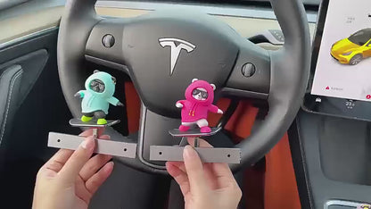 Adorable Sliding Bear Dashboard Figurine: Available in Blue, Pink, and Rose Red