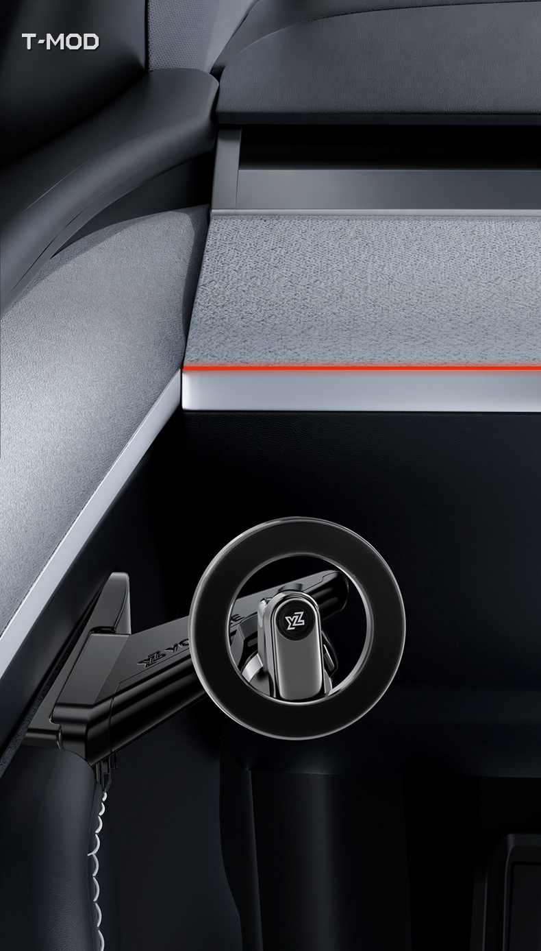 Phone mount installed-closeup for Tesla Model 3 Highland
