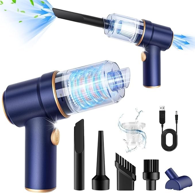 Handheld Car Vacuum Cleaner with LED Light and Multi-Nozzles