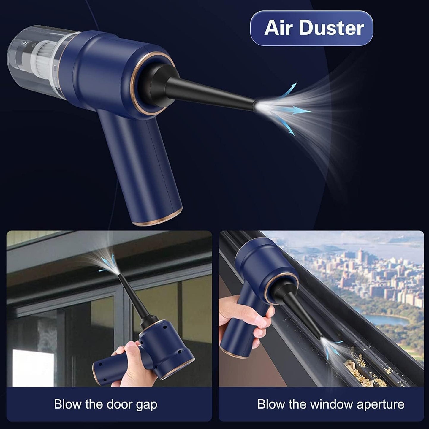 Handheld Car Vacuum Cleaner with LED Light and Multi-Nozzles