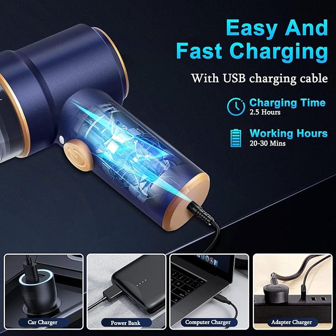 Handheld Car Vacuum Cleaner with LED Light and Multi-Nozzles